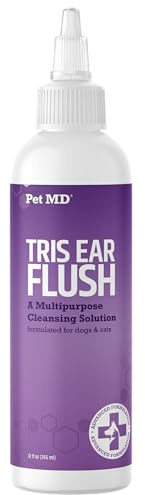 Pet MD Veterinary Tris Flush Cat & Dog Ear Cleaner - Dog Ear Flush - 12 oz