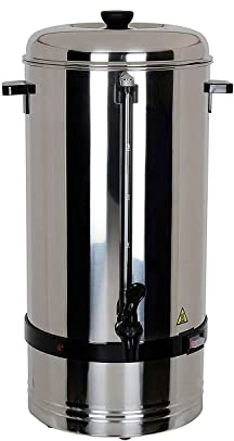 L2G – Percolador de 15 litros – Cafetera con filtro permanente de acero inoxidable + termo café inoxidable – Grifo antigoteo – Indicador de nivel – 100 tazas – Ø265 mm x 600 mm