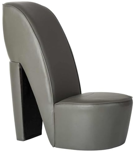 vidaXL Schuhsessel High Heel Design Sessel Stuhl Polstersessel Wohnzimmersessel Loungesessel Relaxsessel Hocker Sitzhocker Grau Kunstleder