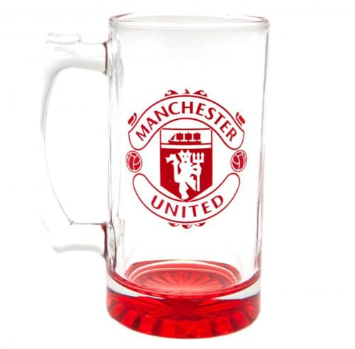 Manchester United F.C Stein Glass Tankard Crest Wine Beer Gift Birthday Present,425 ml