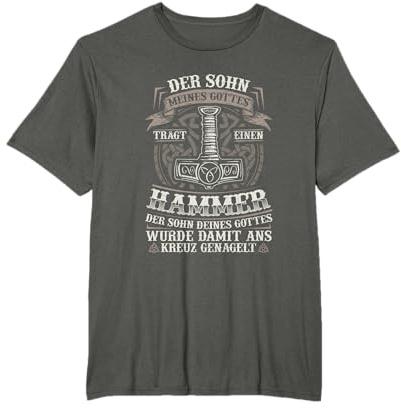 Wikinger Odin Der Sohn meines Gottes Trägt Einen Hammer T-Shirt