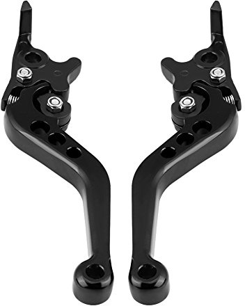 EVGATSAUTO Motorradbremshebel, CNC Aluminiumlegierung, 2 Stück, Schwarz