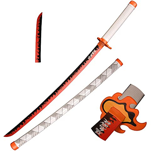 Skyward Blade Anime Sword Cosplay Wooden Rengoku Kyoujurou Samurai Sword, Toys for Children, Anime Fan, The Special Knife of White Katana Knife