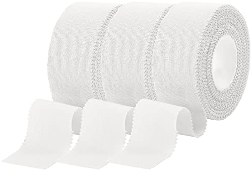 3 Rollen Sporttape, 2,5cmx10m Tape Sport Tapeverband Selbstklebende Sportbandage Fingertape Tapeverband Sport Griptape Fußball Weiß