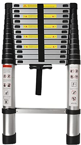 RainMan S 14.5 FT Telescoping Ladder, Aluminum Collapsible Ladder, Portable Folding Ladder 330LB Capacity for Household Or Outdoor Work