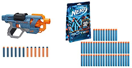 NERF Elite 2.0 Commander RD 6 & Elite 2.0 50er Dart Nachfüllpackung – 50 Nerf Elite 2.0 Darts – kompatibel mit Allen Nerf Blastern, die Elite Darts verwenden