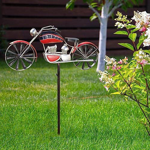 PW TOOLS Vintage Fahrrad-Windspiel aus Metall, Metall-Windspiel für den Außenbereich, Garten, Vintage-Fahrrad-Motorrad-Windspiel, Skulpturen für Hof- und Gartendekoration