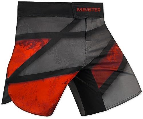 Meister Hybrid Pantalones Cortos de Tabla a Media Pierna para Boxeo, MMA y Muay Thai - Red Rage - 5 Entrepierna - Pequeño (30-31)