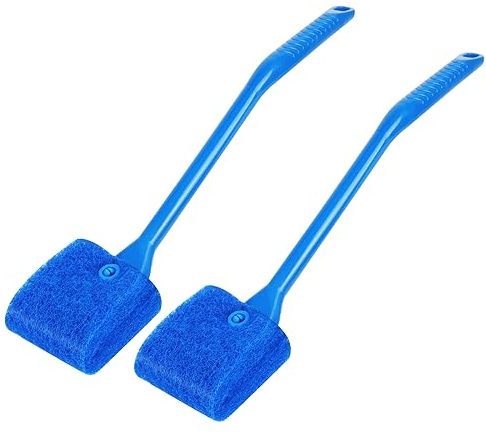 flintronic Cepillo de Limpieza para Acuario, 2PCS Herramienta de Limpieza para pecera de Cristal, Acuario Pecadero Algas Limpiador Fregadora, Cepillo Limpio Flotante, para Acuario Limpiador de Grava