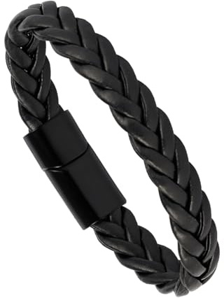 Eigso Unisex Vintage Classic bracciale in pelle intrecciata per uomini donne Mans retrò bracciale in acciaio inossidabile per uomini donne