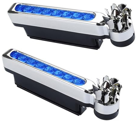 Dickly 2 Pièces Voiture LED Vent Alimenté Véhicule Lumières Décoration de Lampe Extérieure, PP, Lumière Diurne Feux de Jour pour Camions Auto, Bleu
