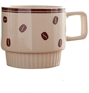 Taza de café Taza de cerámica apilable de Porcelana Taza de café Retro Taza de Oficina Se Puede Utilizar para Todo Tipo de café, té y Bebidas (10,8 onzas) Tazas de café