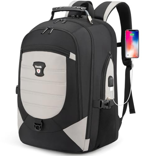 Tzowla Reiserucksack Laptop Rucksack Herren Damen,17,3Zoll Notebook wasserdicht Anti-Diebstahl TSA freundliche Rucksäcke mit Schloss und USB-Ladeanschluss,Uni Arbeit Büchertasche Tagesrucksack