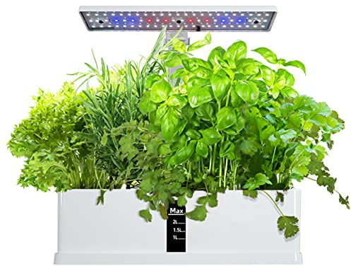 Kavolet Smart Hydroponic System, Kräutergarten-Set für Innenbereich, Anzucht Gewächshaus, 15 W LED Wachstumslicht, 9 Pods, Auto-Timer, einstellbare Höhe, 2L Wassertank, intelligente Wasserpumpe