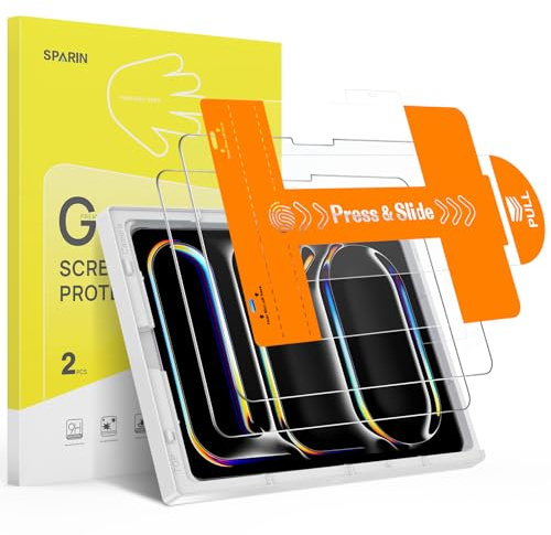 SPARIN Panzer Schutz Glas für iPad Pro 13 Zoll M5 2025/ M4 2024, 2 Stück | Auto-Installation, Präzise Ausrichtung, Bläschenfrei, 9H Härte Foile, HD-Klar