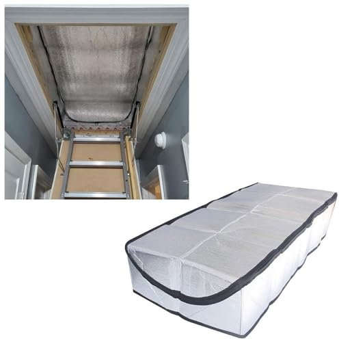PerGar Dachboden-Treppen-Isolierungsabdeckung, Dachboden-Tür-Isolierungsabdeckung, Feuerfestes Dachboden-Zeltleiter-Isolierungs-Abdeckungs-Set, Energiesparende