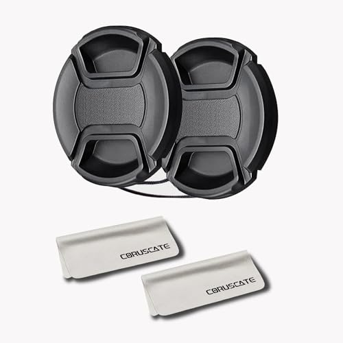 2pcs 52mm Objektivdeckel Abdeckung entfernen+2pcs Objektivreinigungstuch Kompatibel mit Allen 52mm Marken mit Kameraobjektiven