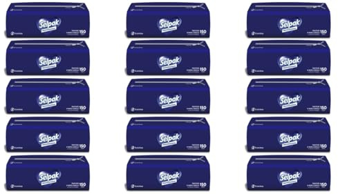 Selpak Professional V Fold Paper Hand Towels, 2 Ply 2250 Sheets Disposable Towels, Interfold White Hand Towels, Super Soft, Strong & Highly Absorbent Hand Paper Towels for Dispenser, Paper Towel