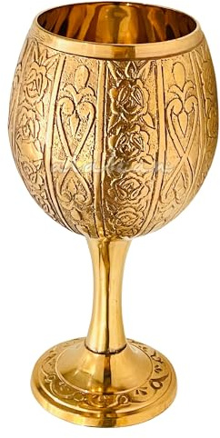 Copa medieval de cáliz vintage | 1 copa de vino tinto de latón macizo del rey real Arturo – Renacimiento, regalos de cumpleaños, Navidad, boda, aniversario, novedad, ceremonial (cáliz del emperador)