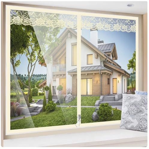 Película transparente antiviento para ventanas película térmica para ventanas contra el frío, para invierno, envoltura ventana plástico reutilizable fáci (60x200cm)