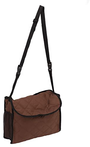 Bolsa Trasera para Silla de Ruedas, Bolsa de Almacenamiento Colgante de Poliéster, Mochila para Andador Eléctrico, Color Marrón