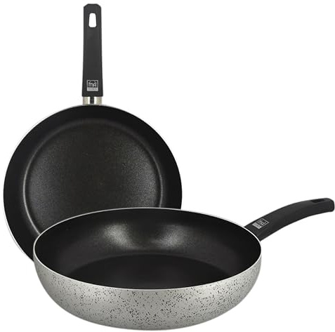 MA MAISON Padella Alta Antiaderente Saltapasta in Alluminio per Cucinare - Adatta a Gas Vetroceramica e Fornelli Elettrici - Antigraffio + Manico Antiscivolo (Ø 34 cm)