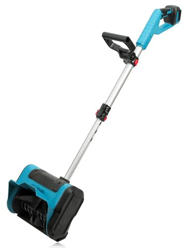 Spazzaneve a batteria, batteria per batteria da 18 V, spazzaneve manuale, motore senza spazzole, distanza di lancio 8 m, larghezza di pulizia 25 cm, batteria spazzatrice per terrazze, marciapiedi