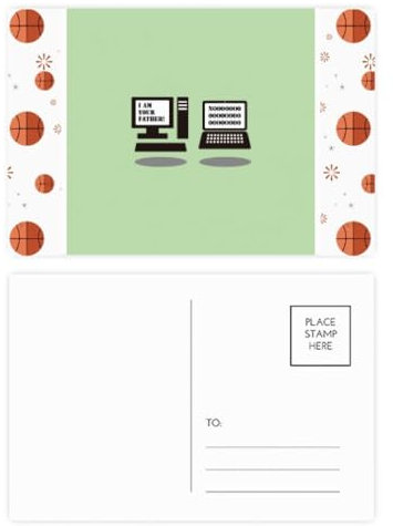 Old Computer Notizbuch Art Deco Fashion Basketball Postkarten-Set Dankeskarte Mailing Seite 20 Stück