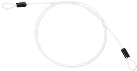 PATIKIL Cavo Acciaio Inossidabile Rivestito Vinile 1/8 Dia Anelli, 4ft (48) Cavo Flessibile Catena Sicurezza Lanyard per Illuminazione Palco Esterna Lucchetti Bagagli, Bianco