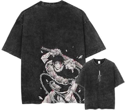Camiseta De Algodón Lavado con Dibujos Animados para Hombre, Oscura, Manga Corta, S-3XL (M)