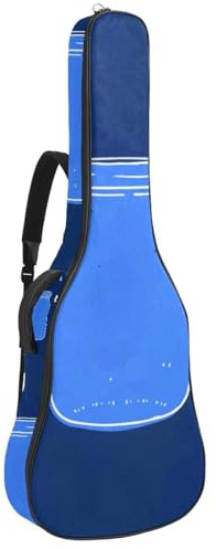 Eslifey Tasche für Akustikgitarre, Eiffelturm, Schwarz / Weiß, Wellenstreifen, verstellbarer Schultergurt, Gitarrenkoffer, Gigbag 101,6 cm, 104,7 cm, 106,7, Mehrfarbig 4, 42.9x16.9x4.7 in,
