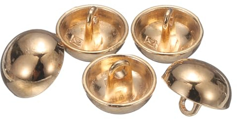 QUARKZMAN 5 Stück 11,5mm Metall Knöpfe, Halbrunde Pilzkappe Nähknopf Legierung Ersatzknopf für Herren Damen Blazer Anzug Wollmantel Hemd Jacke Hose Nähen Handwerk Kleidung (Gold)