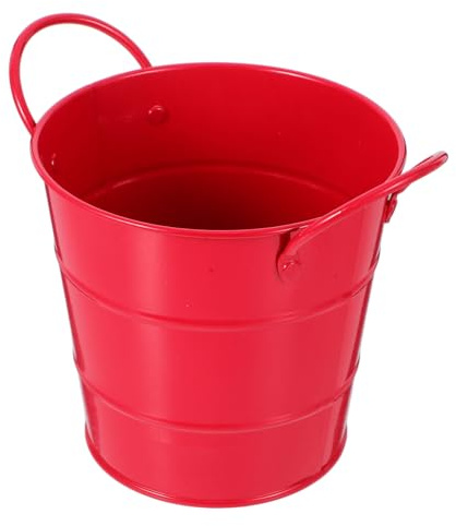 Housoutil Poubelle Métallique de Table Corbeille à Déchets de Bureau Pot de Fleurs Métal Seau à Déchets Galvanisé Poubelle de Comptoir