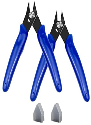 FUGLUS 2 Stück Seitenschneider Klein, Elektronik Drahtschneider Abgewinkelter, Präzisionszange Mini Für Modellbau, Feine Drähte, Electronics, Kabelbinder,Schmuck