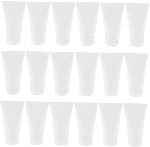 Mipcase 50 Pezzi Viaggio Tubi Spremibili in Plastica Bianca per Detergenti con Tappo Tenuta Anti-perdita Riutilizzabili per Lozioni Mani e Cosmetici