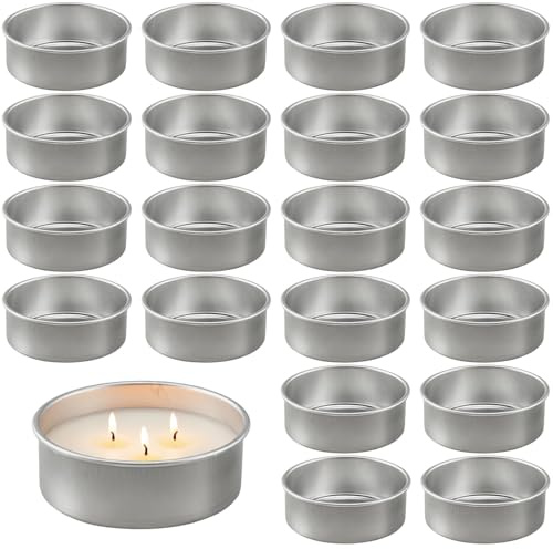 20 Metal Tea Light Holders, Candle Holders for Table Decoration, Candle Nozzles Made of Sturdy Metal, Tea Light Holder with 4 cm Diameter and 1.5 cm Height
