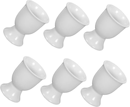 HOODANCOS 6 Pezzi Portauova in Ceramica Bianca Portauovo Porcellana Resistente e Leggero per Colazioni Buffet e Conservazione in Frigorifero Portauova Soffici e Bollite per Uso Quotidiano e