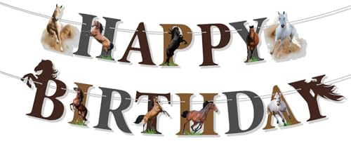 Ovanda Pferde Geburtstagsdeko, Pferde Happy Birthday Banner, Cowboy Western Deko, Pferderennen Party, Reitsport Motto, Geburtstag, Geburtstagsdekorationen, Babyparty, Pferdeparty Kindergeburtstag