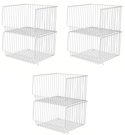 Esenlong 6 Stück Multifunktionale Kleiderschrank Aufbewahrung Organizer,Stapelbar Schrank Kleiderschrank Organizer,chublade Aufbewahrungsbox für Kleidung,Spielzeug,Snacks Metallkorb