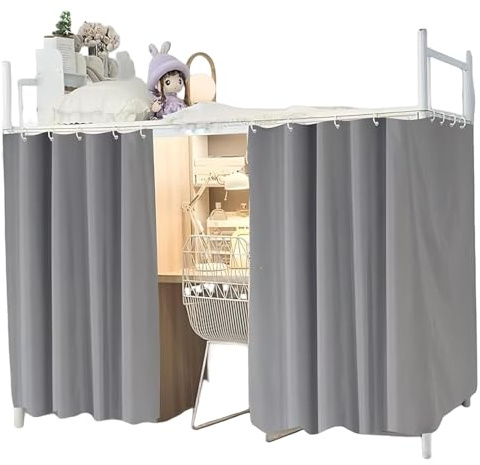 Porgeel Cortinas Opacas para litera 2 Paneles Cortina de privacidad para litera con Cuerda y Ganchos para el hogar Dormitorio