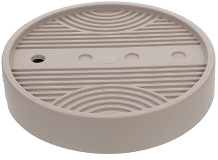 GALPADA Support à roulettes pour Pots de Fleurs Rond Mocha 26,5 Cm, Plateau Mobile avec Bac à Eau Amovible et Drainage, Soucoupe de Pot de Fleurs pour Plantes D’intérieur et Jardin