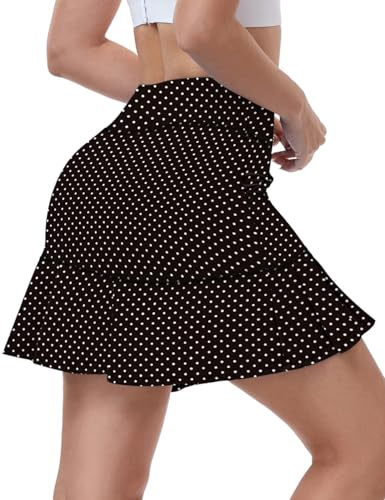 WOWENY Falda Pantalon Mujer Deporte Falda Padel Mujer Cortas con Bolsillos Deportiva Skorts Golf Plisada Respirable para Caminata de Bádminton Verano