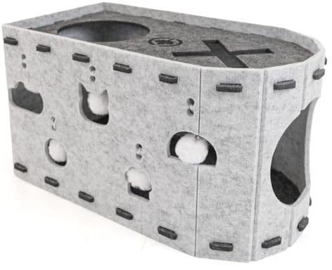 CanadianCat Company | Filz-Katzenhöhle Cavino für Katzen - geräumige Katzenhöhle aus formstabilem Filz mit Greiföffnungen - 52 x 30 x 30 cm