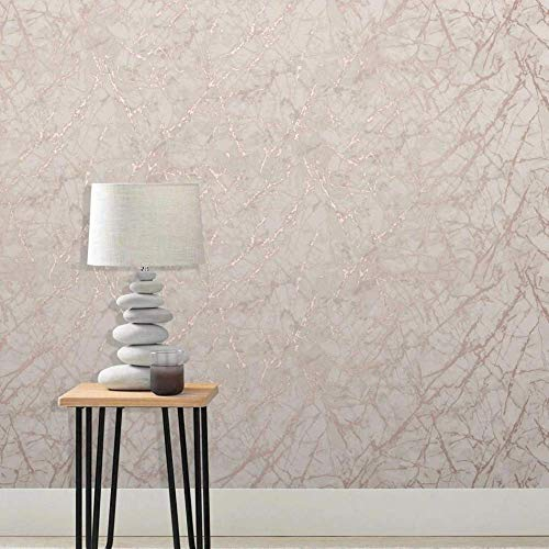 Fine Decor FD42268 UK MARBLESQUE Metallic Marble Rose Gold, Pink