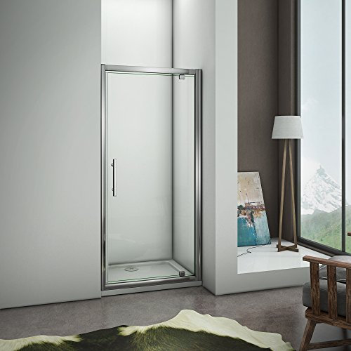 Porte de douche 80x185cm pivotante en niche modèle de Nenvi