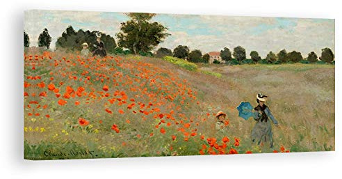 DìMò Art Druck auf Leinwand Claude Monet Mohnblumen Größe 120 x 60 cm