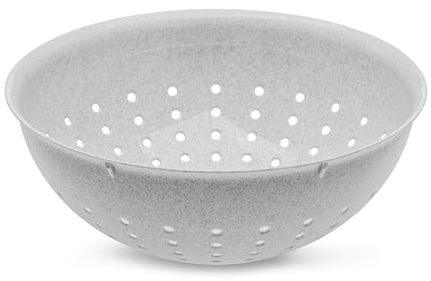 Koziol PALSBY M & L Seihe 2 & 5 Liter | Sieb für Salat, Nudeln, Gemüse und Obst| bruchfest, stapelbar, biozirkulärer Kunststoff, spülmaschinengeeignet | Küche, Haushalt (organic grey, 2 Liter)