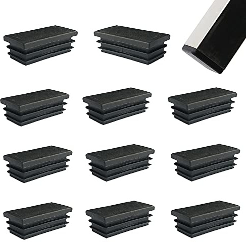 Zaky 18 Stück Lamellenstopfen für Rechteckrohre 60 x 40 mm Vierkantrohr schwarz Kunststoffverbinder