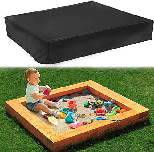 Herbst Sandkasten Abdeckung 150x150cm Wasserdicht 210D Oxford-Stoff Kordelzug Sandkastenabdeckung für Sandkasten Pool Garten