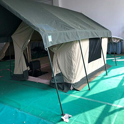 Waterproof Canvas Safari Glamping Camping Wall Bell Tent W/Chimney Vent/Awning (Size: 16x13x8ft.)